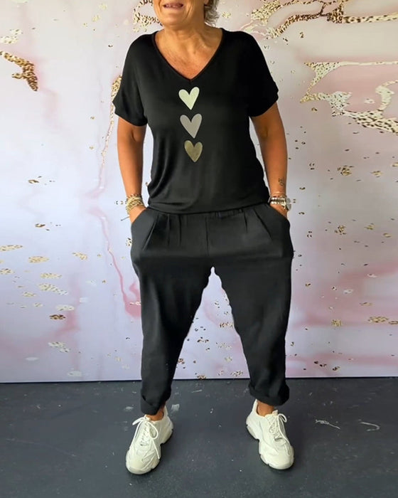 Wygodne codzienne spodnie z kieszeniami w jednolitym kolorze