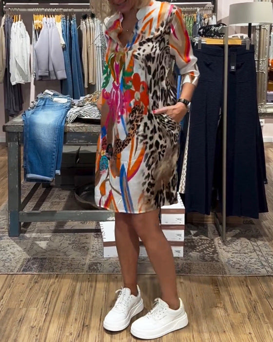 Damska, codzienna, kolorowa sukienka