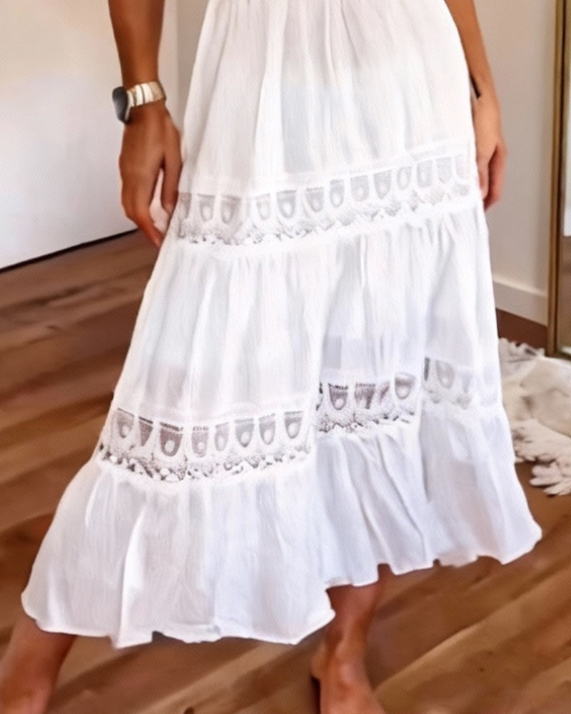 Sukienka Głęboki Dekolt W Serek Wycięcie Maxi