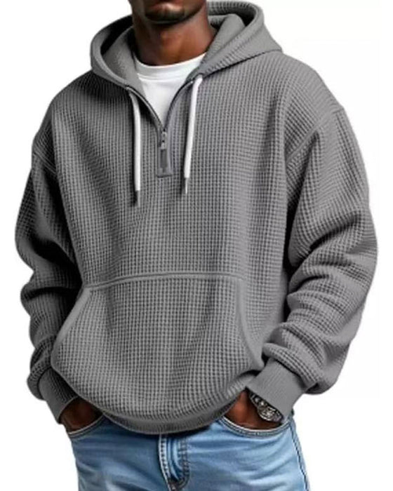 Bluza Męski Gładki Zamek Błyskawiczny Sweter