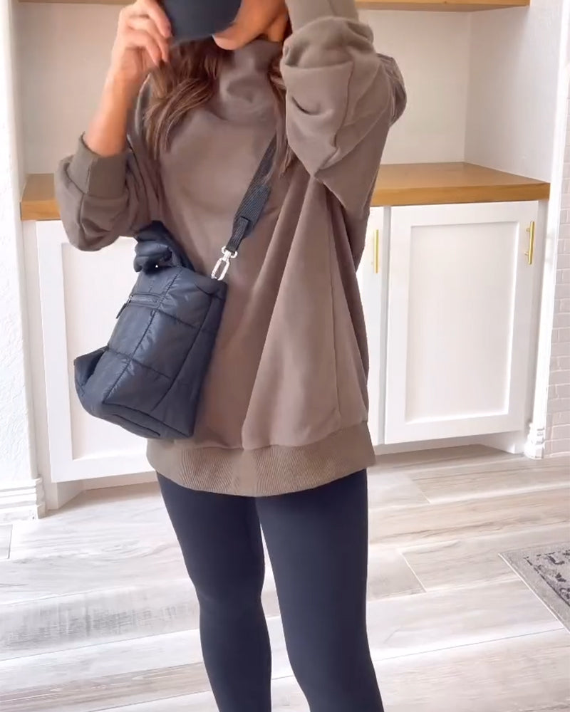 Bluza retro z rozcięciem i stójką