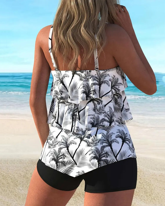 Tankini Modny Na Ramiączkach Z Nadrukiem Dwuczęściowy