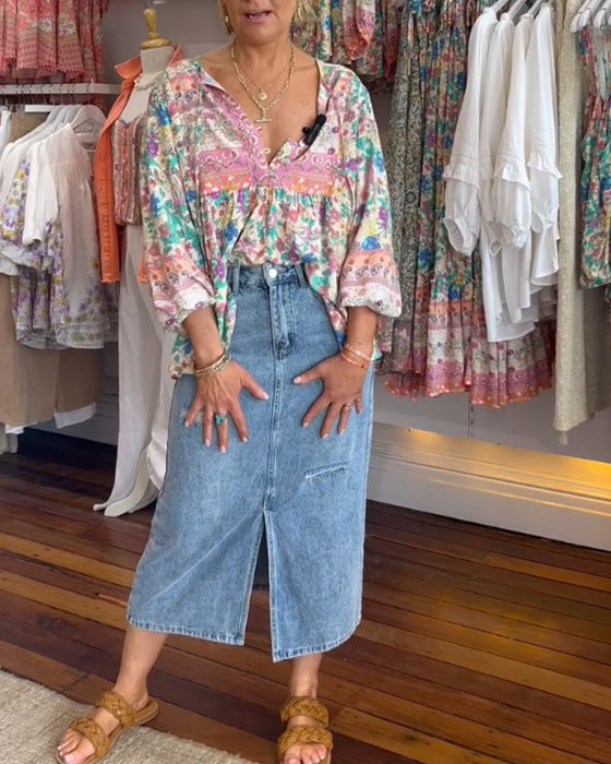 Bluzka w kolorowe kwiaty