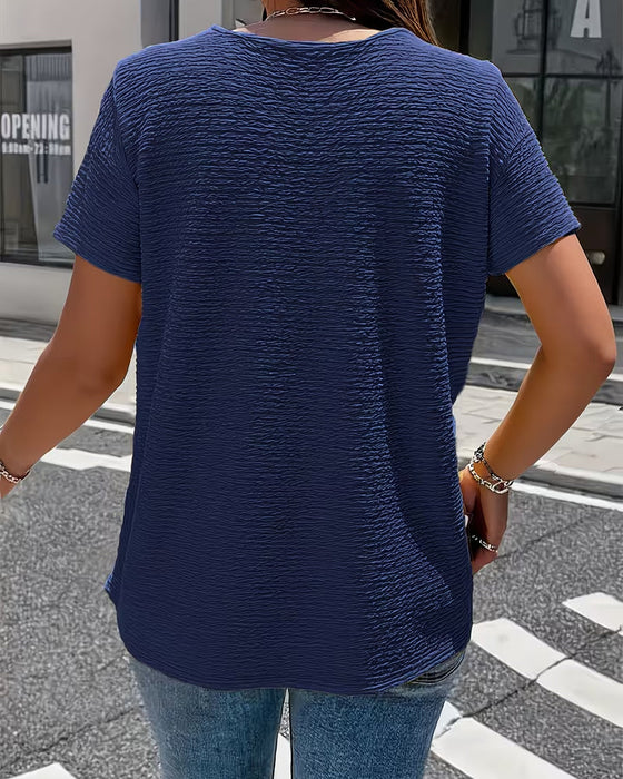 T-shirt Kołnierzyk Peter Pan Trzy Guziki
