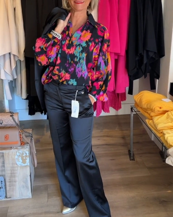 Elegancka bluzka z długim rękawem z personalizowanym nadrukiem