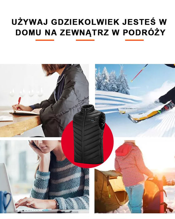 Kamizelka termostatyczna z ogrzewaniem elektrycznym ze stójką