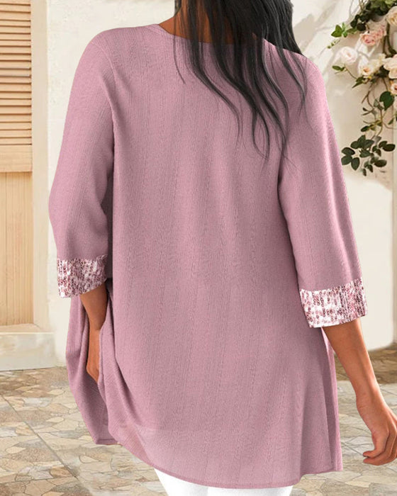 Bluzka i kardigan z cekinami