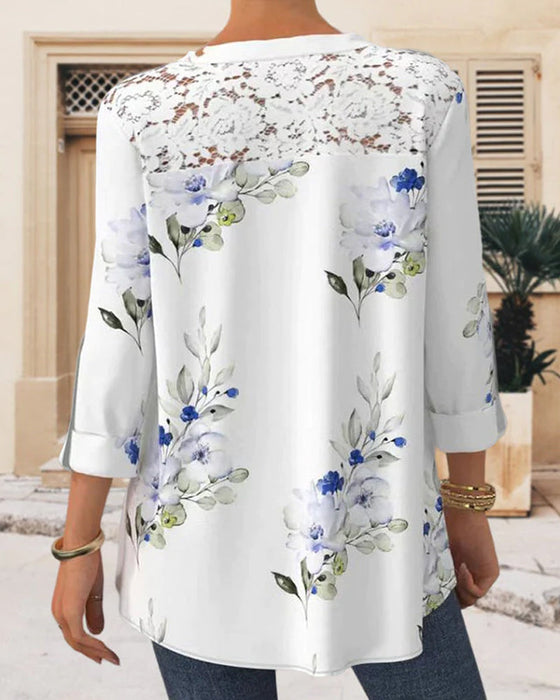 Koszula z koronkowym wykończeniem