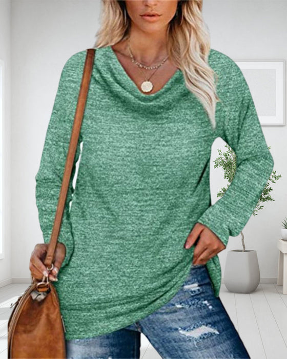 Sweterek z długimi rękawami w jednolitym kolorze