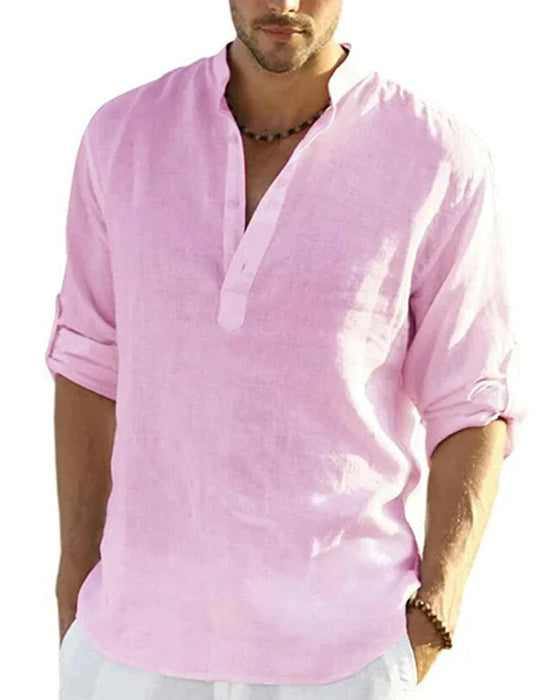 Koszula męska z bawełny i lnu