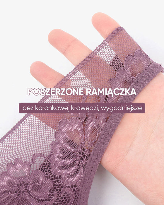 Koronkowy biustonosz z klamra z przodu