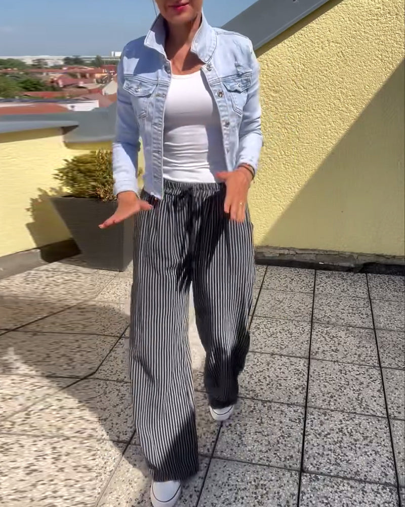 Luźne spodnie w paski