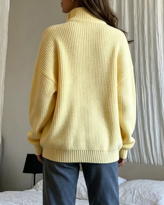 Pullover Pół Zamek Błyskawiczny Stojący Kołnierz Stylowy