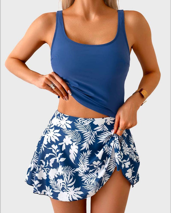 Tankini Wiązanie Z Boku Styl Wakacyjny