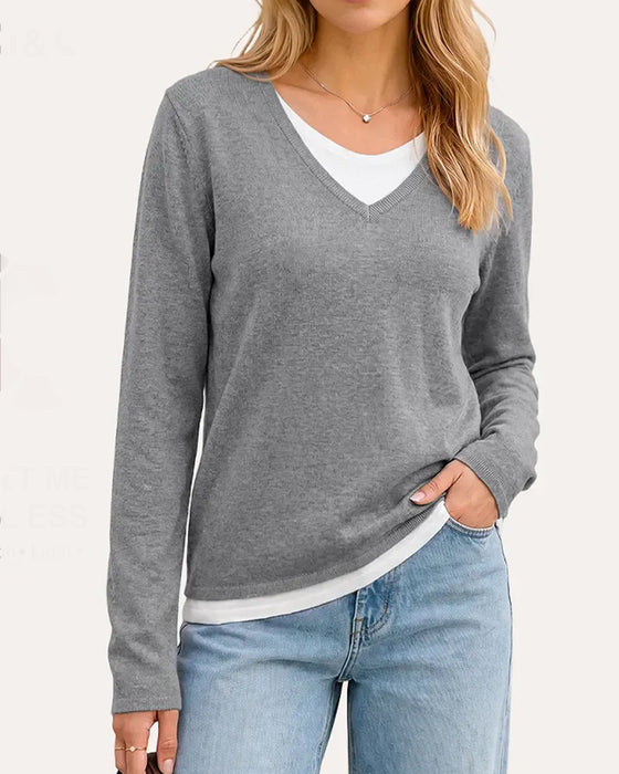Sweter Swobodny Faux Dwuczęściowy