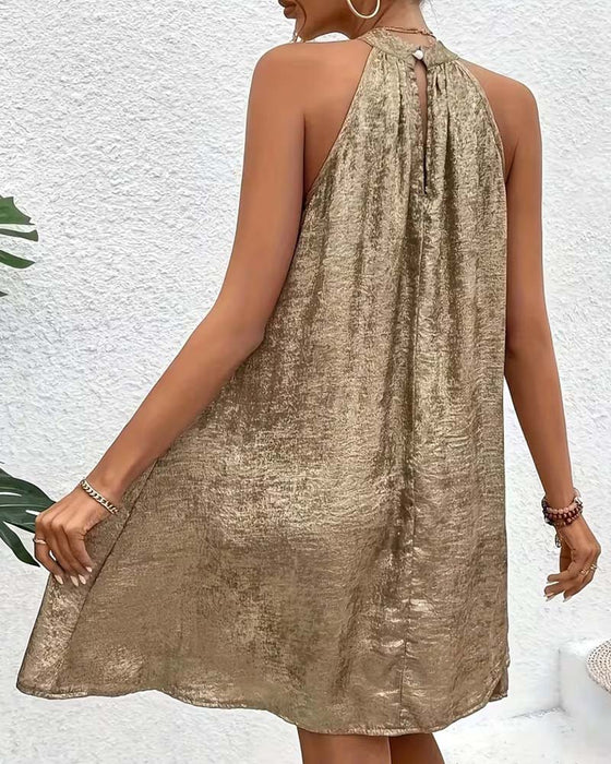 Sukienka Lekki Luksus Bez Rękawów Off-Shoulder Halter