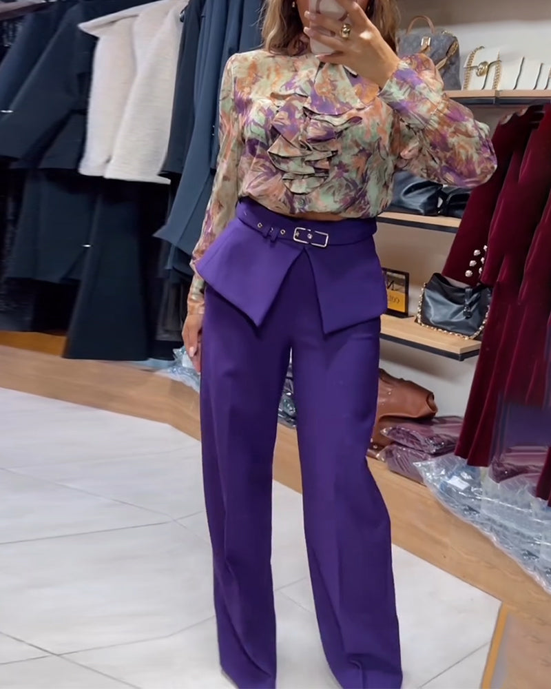 Spodnie Stylowy Prosta Noga Garnitur