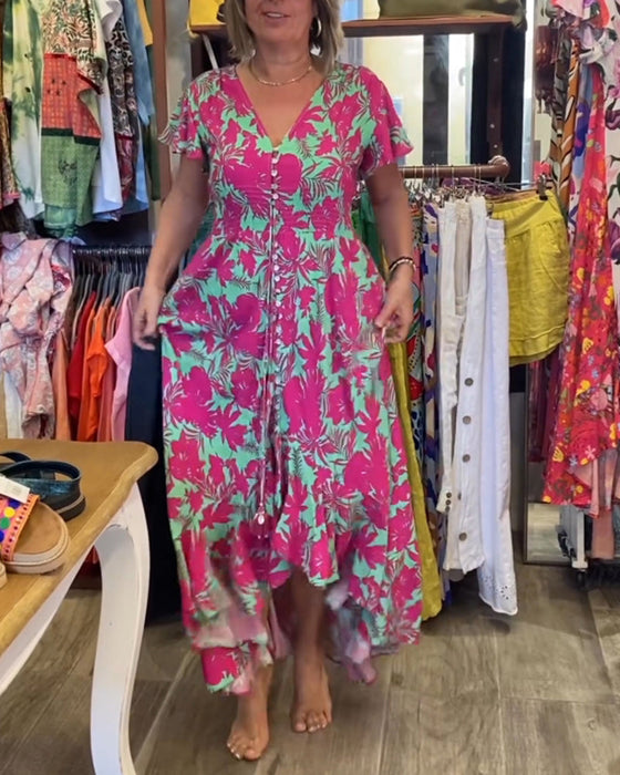 Sukienka z nadrukiem i krótkim rękawem