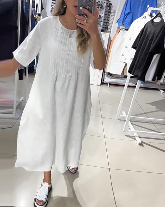 Swobodna jednokolorowa luźna sukienka