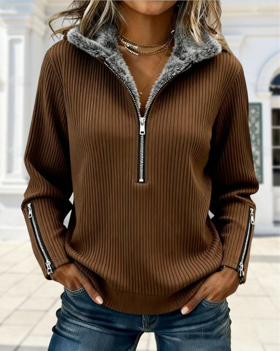 Sweter Półzamek Kołnierz Casual
