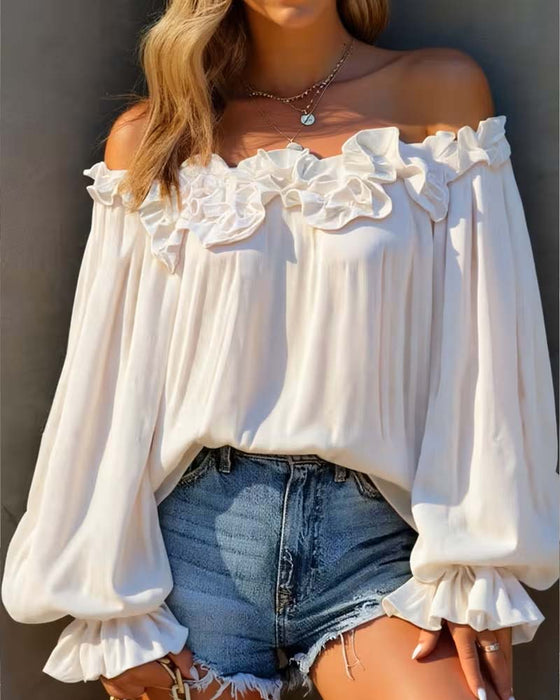 Bluza Off-Shoulder Marszczeniami