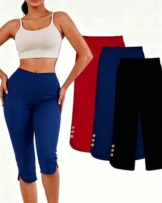 Legginsy Jednokolorowe Slim-Fit Skrócone