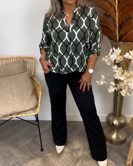 Bluzka z długim rękawem i nadrukiem