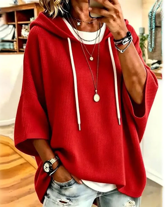 Hoodie Z Kapturem Sznurek Luźny