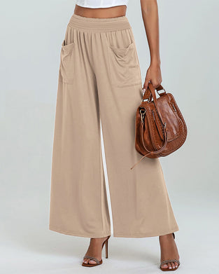 Spodnie Kieszeń Elastyczna Talia Bootcut