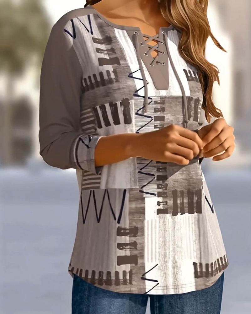 Top Stylowy Krzyżujące Się Ramiączka Kraciasty Print