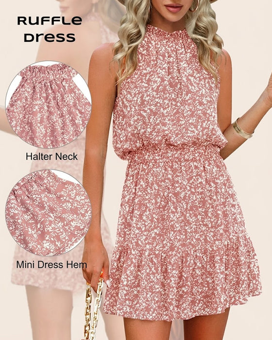 Sukienka Kwiatowy Halter Talia