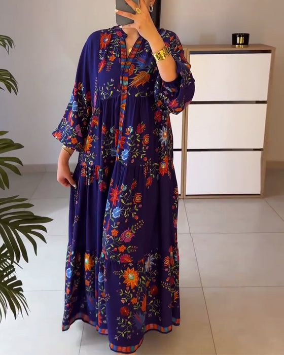 Sukienka Elegancka Kwiatowy Wzór