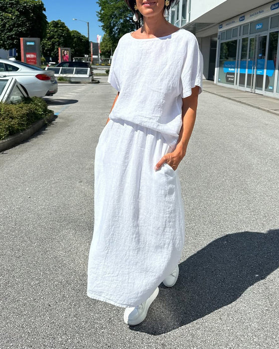 Zestaw Jednokolorowy Bawełna I Len Casual