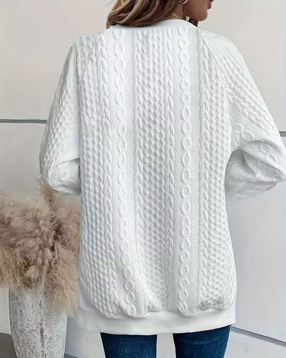 Sweatshirt Z Kieszenką I Podzielonym-Spodkiem Cechami