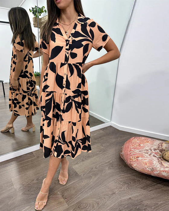 Sukienka z kieszeniami oraz nadrukiem