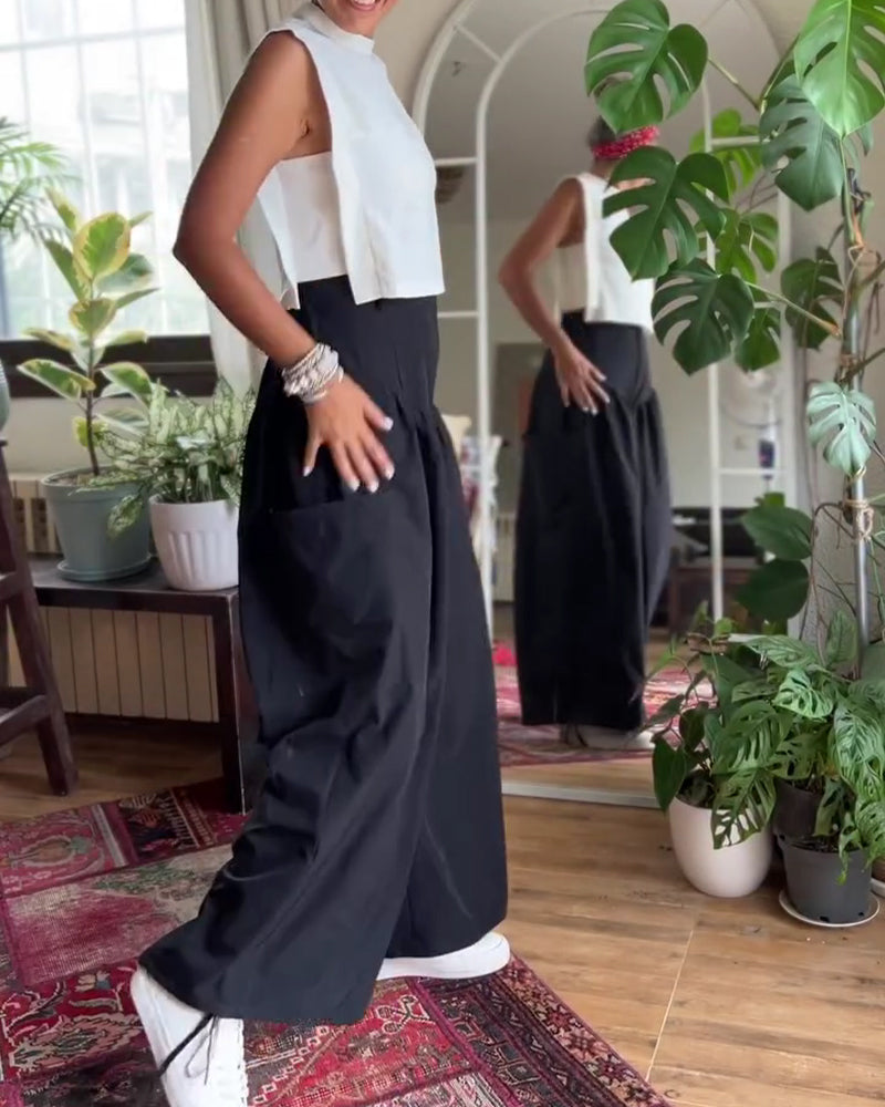 Spodnie Wysoki Stan Luźny Wygodny