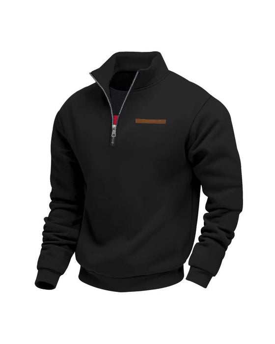 Sweatshirt Jednolity Kolor Stójka Zamek