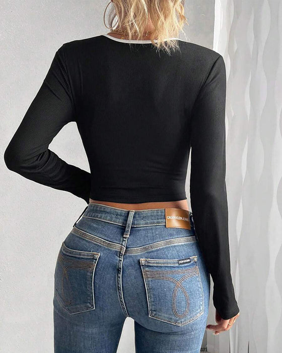Bluzka Z Długim Rękawem Slim Fit