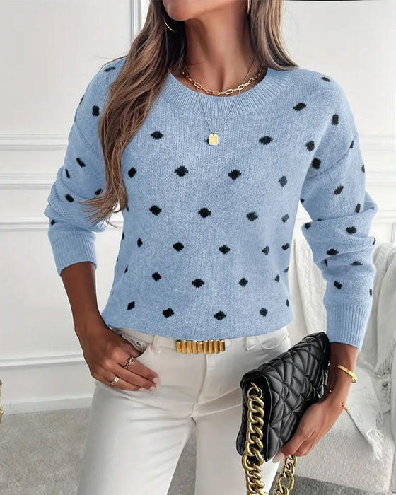 Pulower Okrągły Dekolt Długi Rękaw