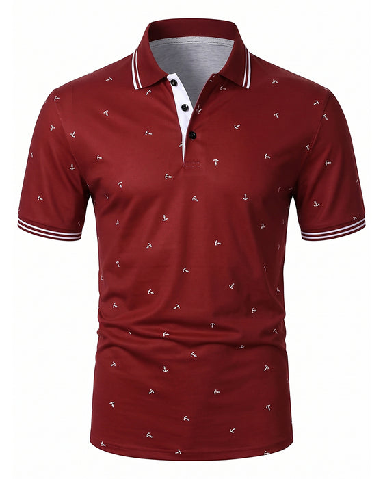 T-Shirt Kołnierz Polo Wzór Strzałka Casual