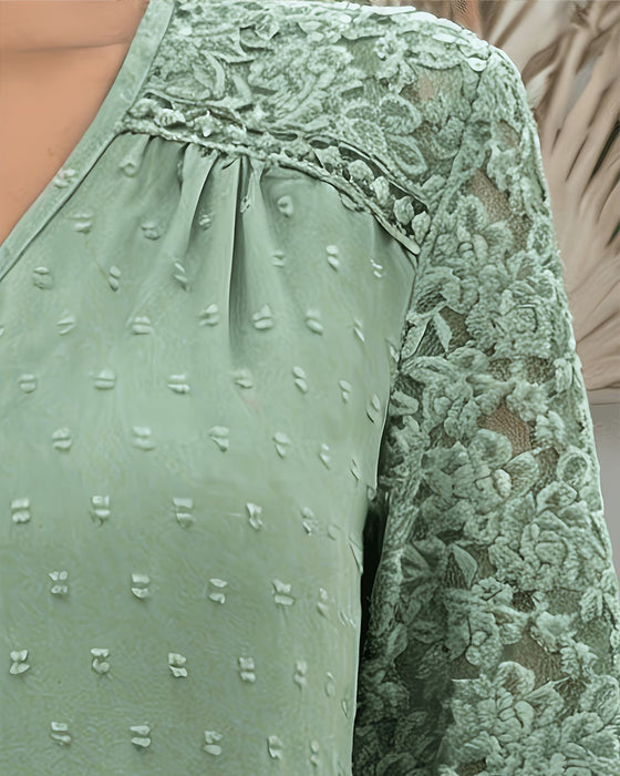 Bluzka Koronka Patchwork 3D Kwiatowy