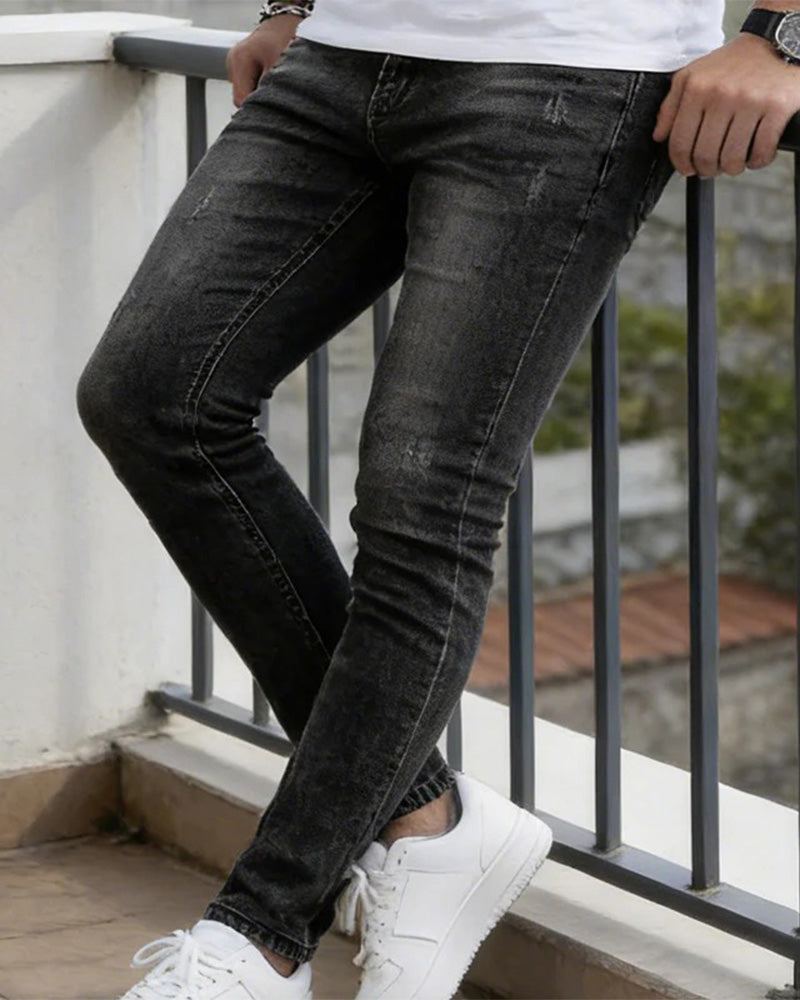 Jeans Męskie Casual Gładki