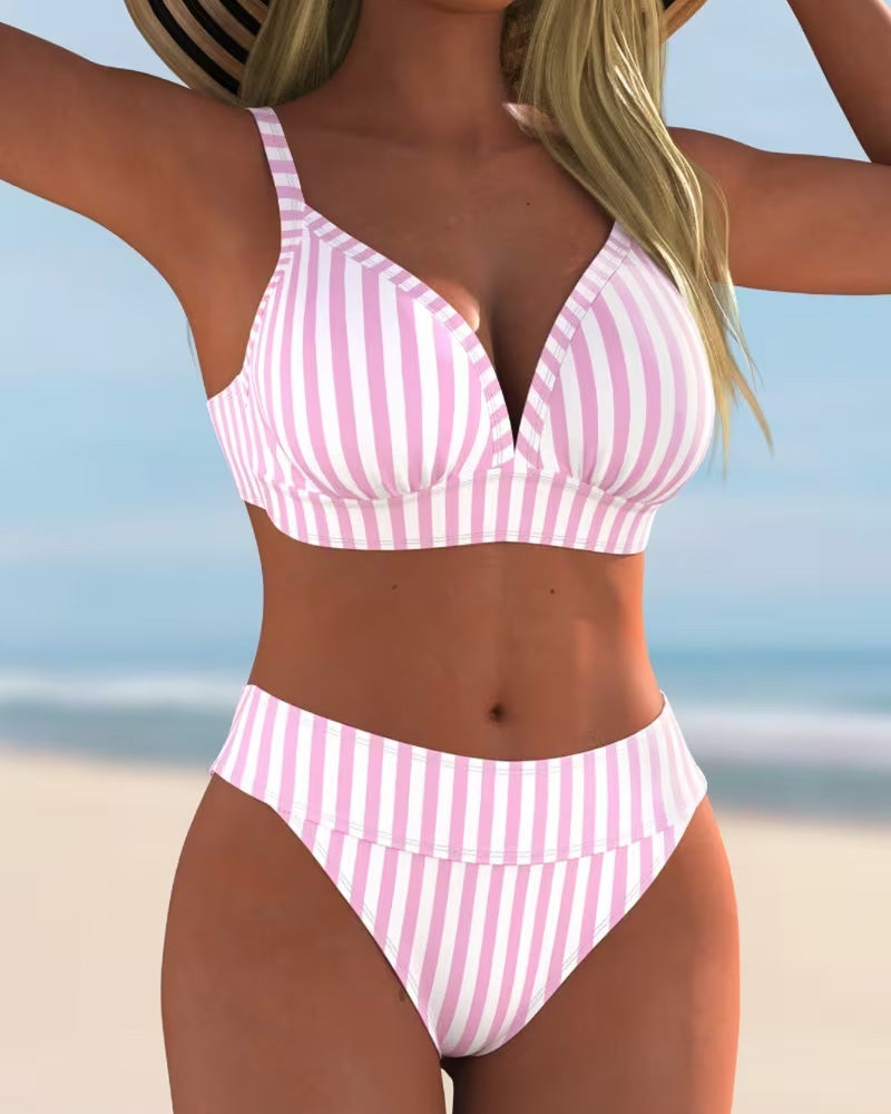 Bikinis W Paski Dwuczęściowy