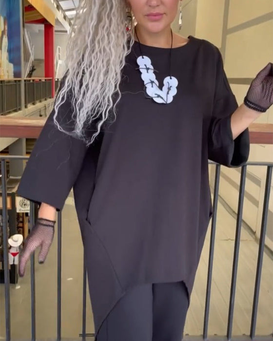 Bluzka o luźnym fasonie i długim rękawie