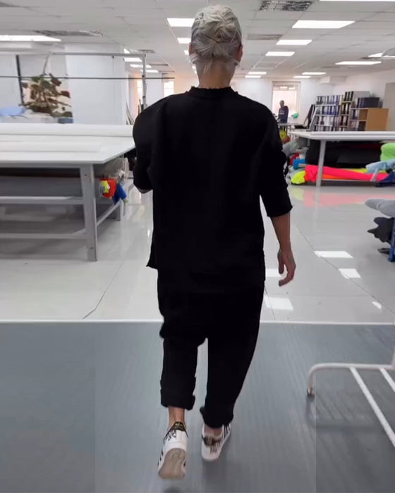 Modny luźny i wygodny zestaw bluza i spodnie