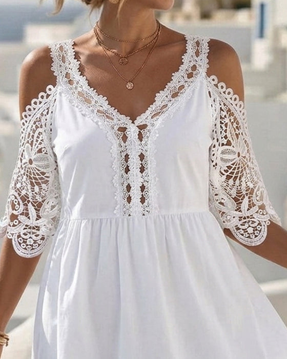 Sukienki Koronka Off-Shoulder Warstwowy Krótki