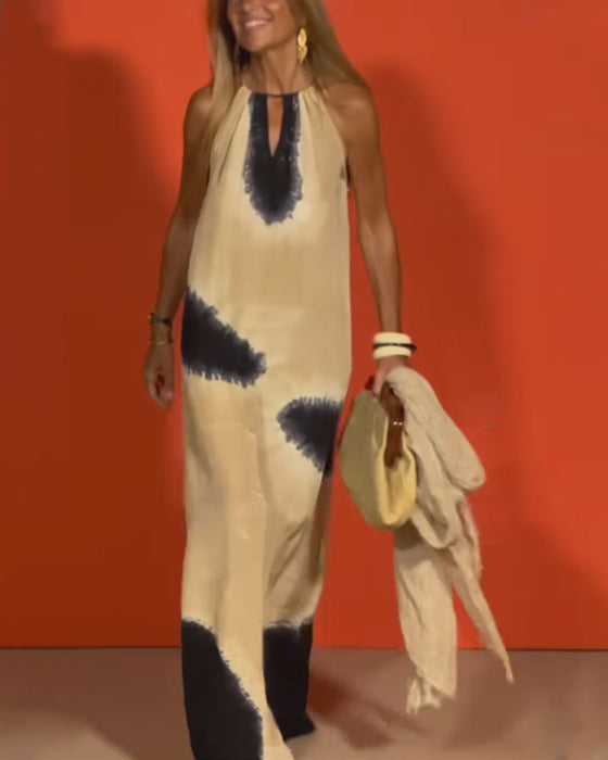 Sukienka Bez Rękawów Gradient Halter