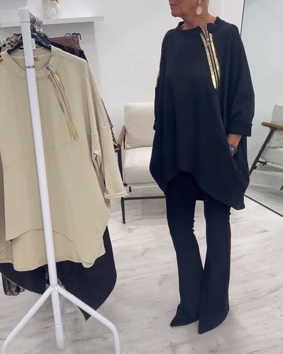 Swobodna bluza z kieszeniami