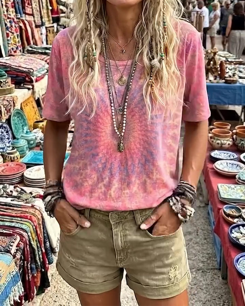 T-Shirt Gradient Krawat Barwnik