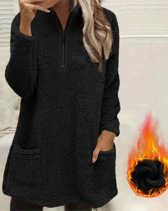 Bluza Jednokolorowa Z Wysokim Kołnierzem